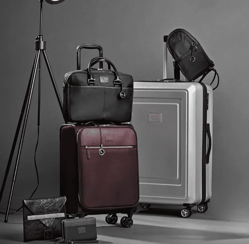 A group of suitcases sitting on top of each other.